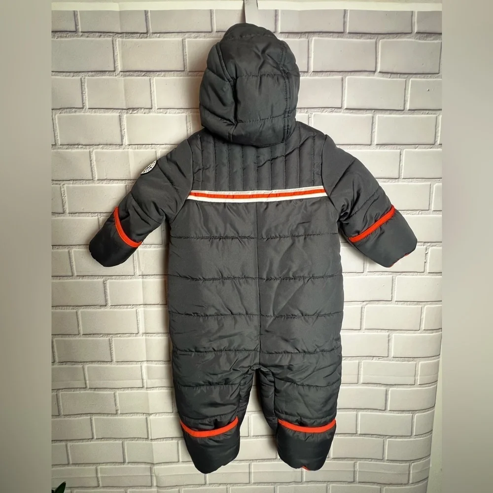 DKNY Kids One Piece puffer coat jacket snowsuit - Dark Gray/size 12months